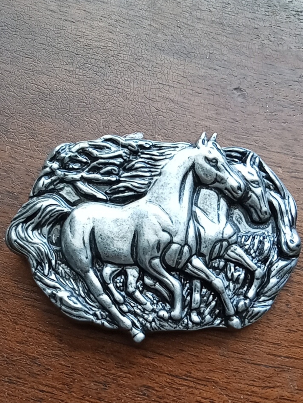 Western Running Horses Belt Buckle